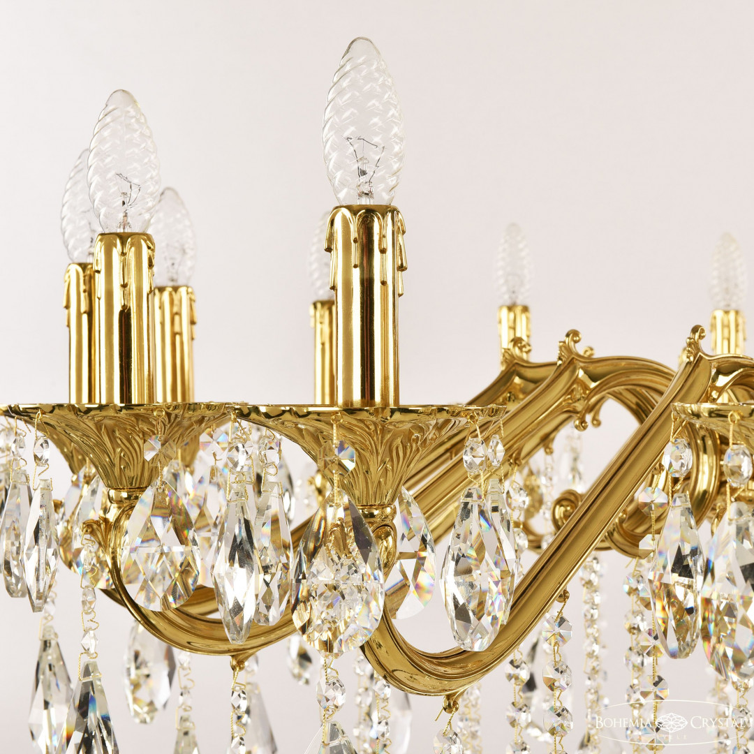 Люстра бронзовая с хрусталём 72302/16/360 B G