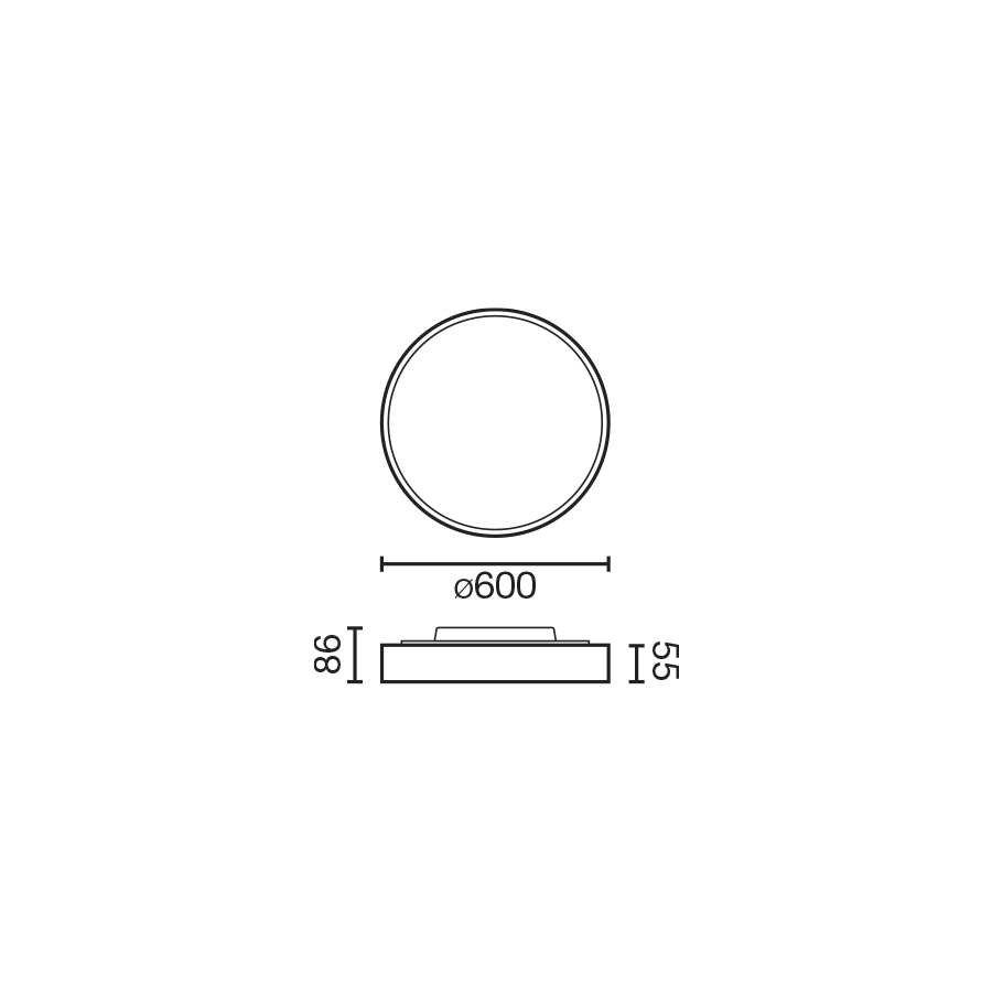 Потолочный светильник DOMIO TW Ш600 33W белый OPAL DALI Faro