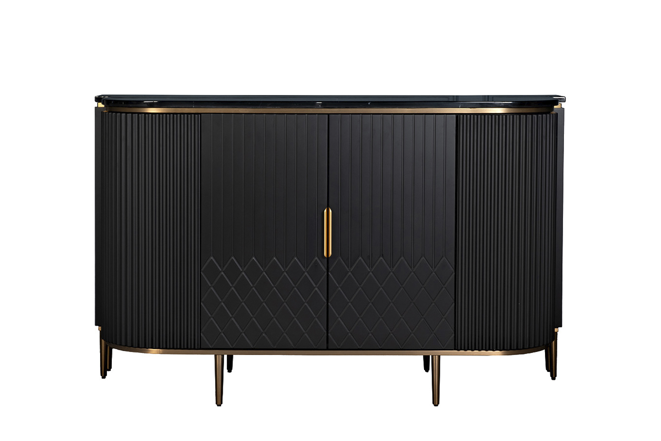 Комод округлый черный Garda Decor 77IP-2310