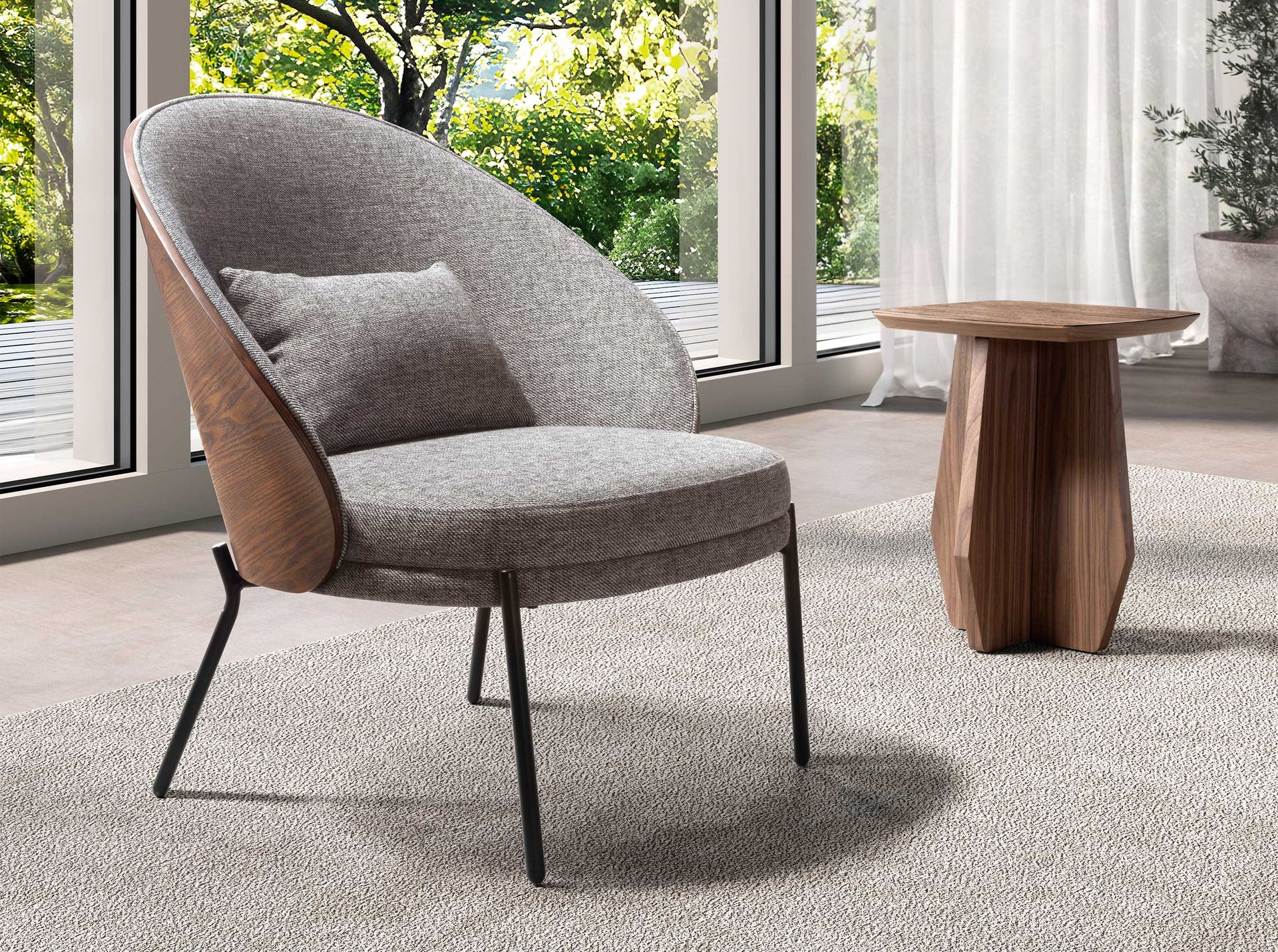 Угловой квадратный столик 2143 из ореха Angel Cerda