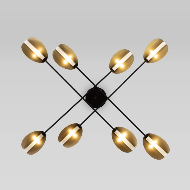 Накладная люстра Eurosvet 70148/8 черный/золото