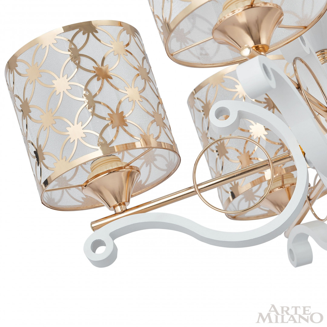 Люстра подвесная с плафонами 303097/5 Wh/Gd Arte Milano