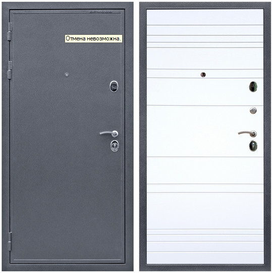 Дверь входная Graf Лондон 2 Антик серебро / МДФ 6 мм ФЛ Дуб кантри белый горизонт