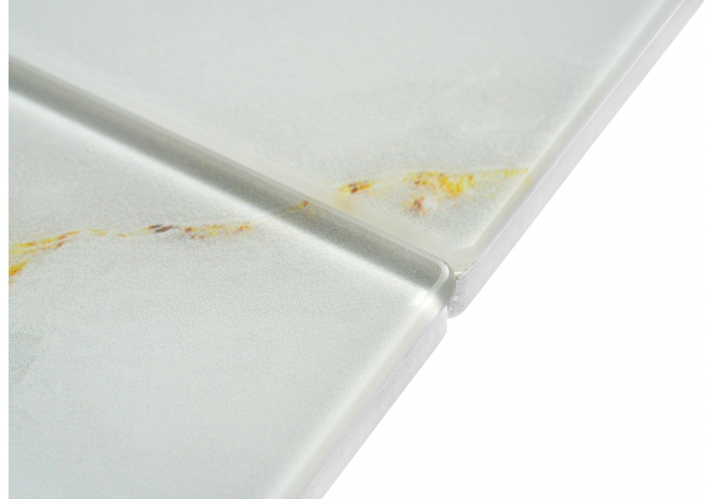 Стол стеклянный Woodville Бугун белый / золото 500006