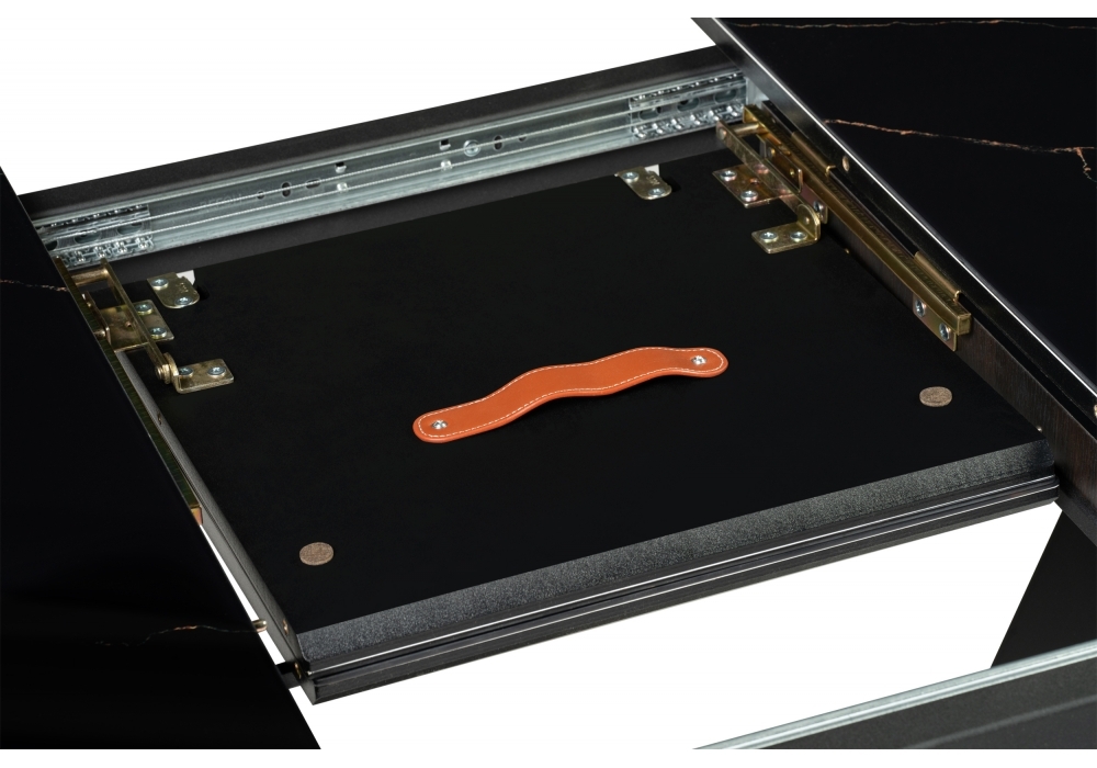 Стол стеклянный Woodville Бугун обсидиан / черный 500004