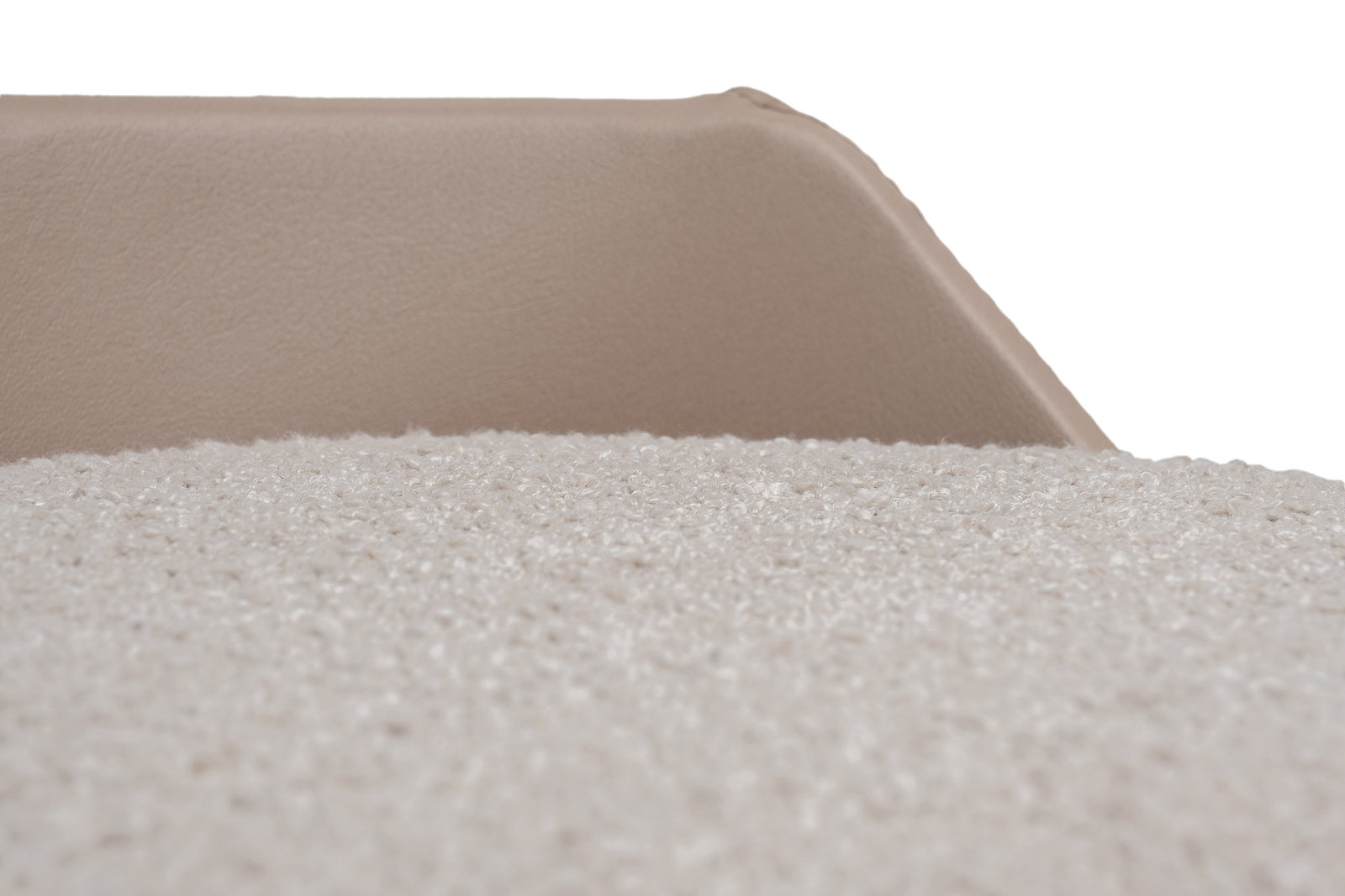 Пуф букле/искусственная кожа бежевый Garda Decor BRUNO-Orso BEG+Enzo260