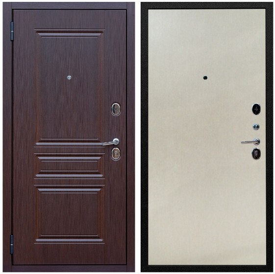 Дверь входная Graf Экстра МДФ 10 мм ФЛ-243 Лиственница шоколад / МДФ 6мм ПЭ Венге светлый