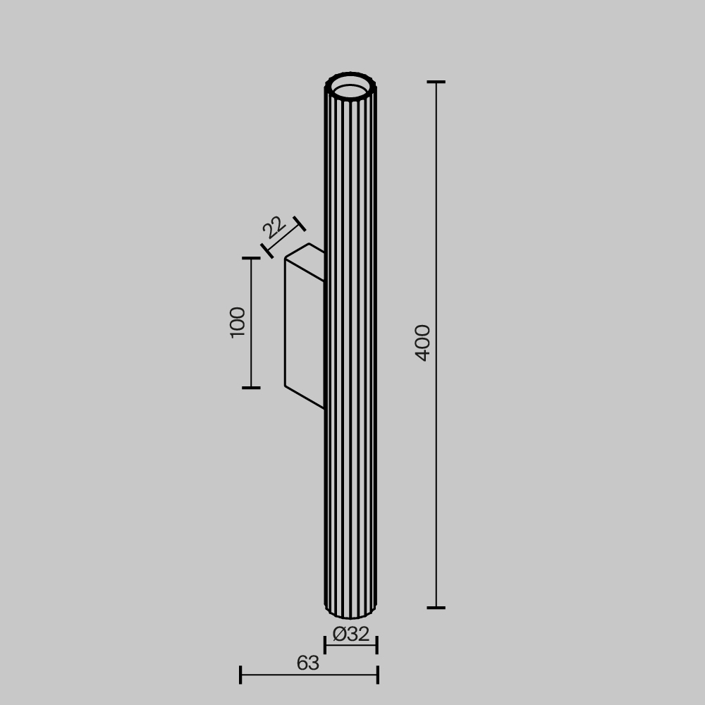Настенный светильник (бра) Technical C082WL-12W2.7K-BS