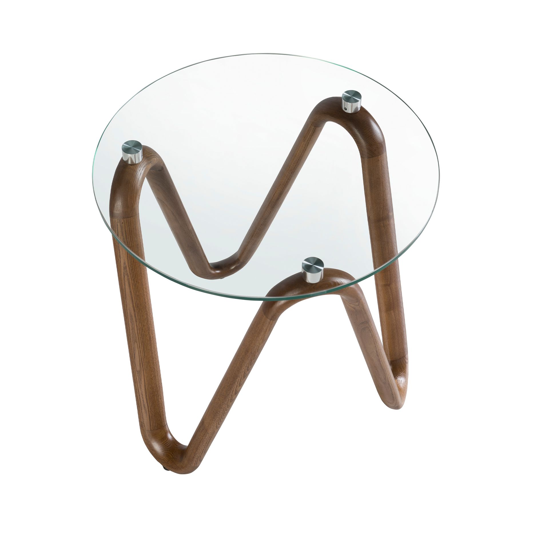 Приставной столик 2125/LT20048 из стекла и ореха Angel Cerda