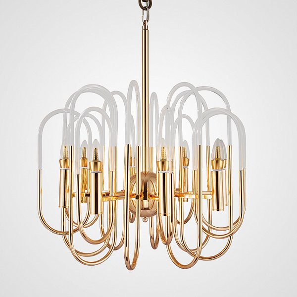 Люстра BRASS AND GLASS LOOP CHANDELIER D80 by ImperiumLoft