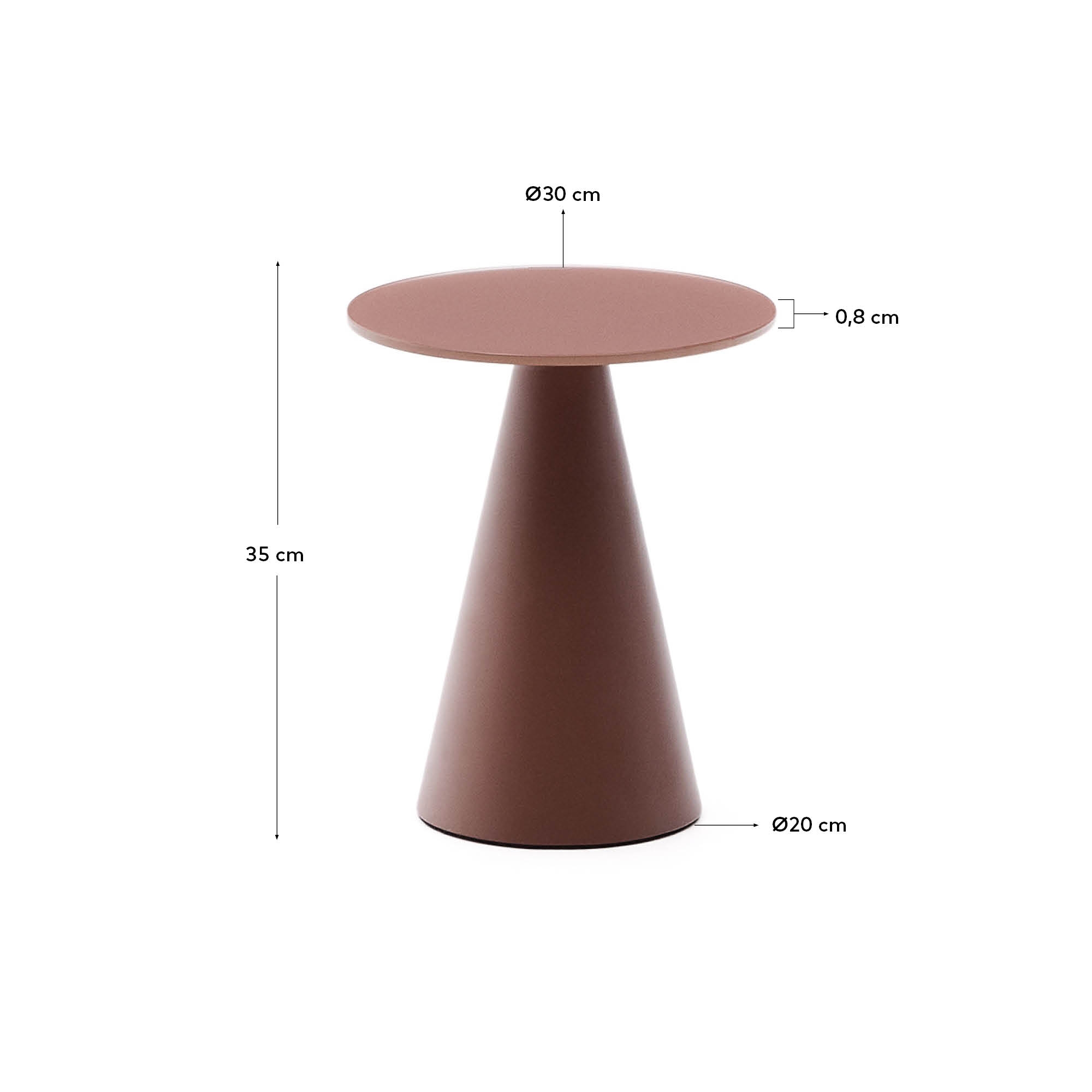 Журнальный столик Wilshire из стекла и стали терракотовый Ø30cm La Forma (ex Julia Grup)