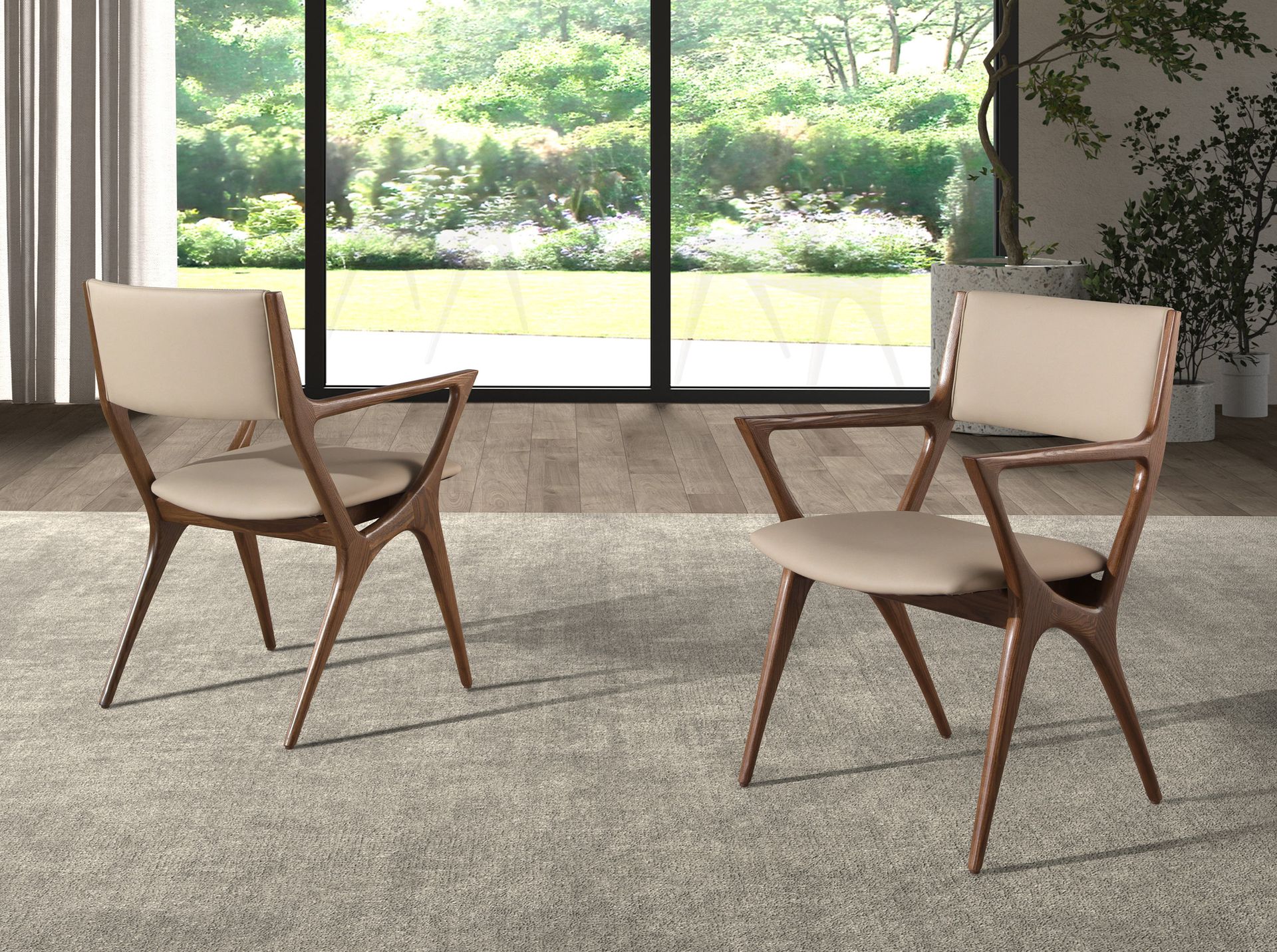 Стул с подлокотниками 4199 из экокожи цвета норки Angel Cerda