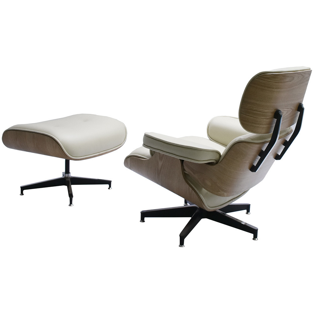 Кресло EAMES LOUNGE CHAIR и оттоманка EAMES LOUNGE CHAIR бежевые Bradex Home FR 0596