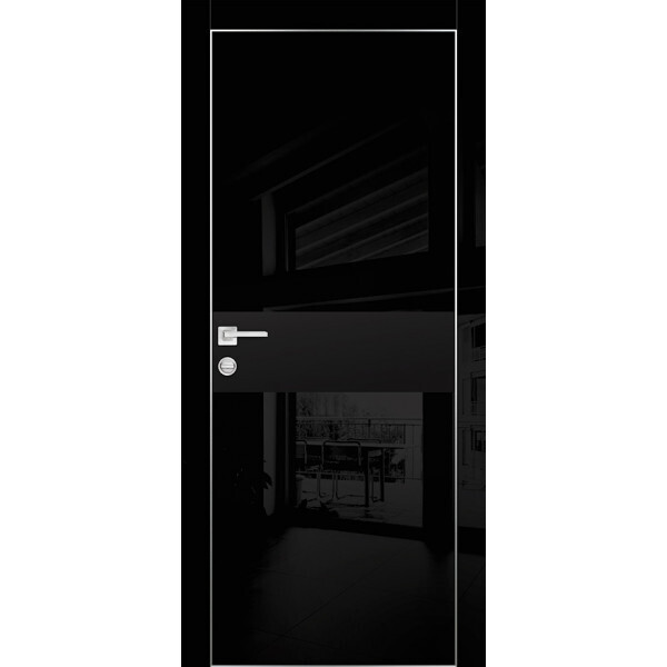 Межкомнатная дверь Graf HGX-3 Черный мателак Черный глянец (1900 х 550)