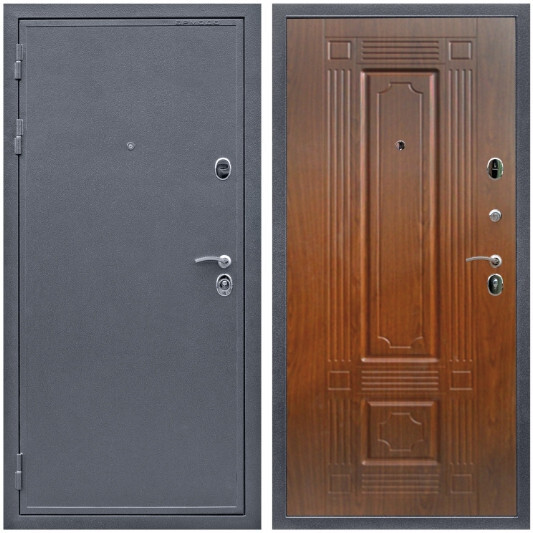 Дверь входная Graf Престиж Антик серебро / МДФ 6 мм ФЛ-2 Мореная береза