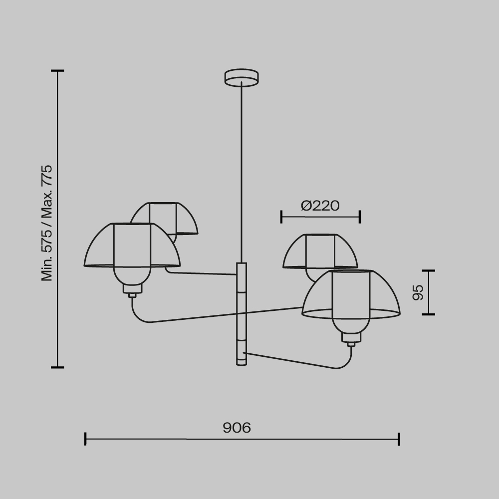 Подвесной светильник Maytoni MOD177PL-04B