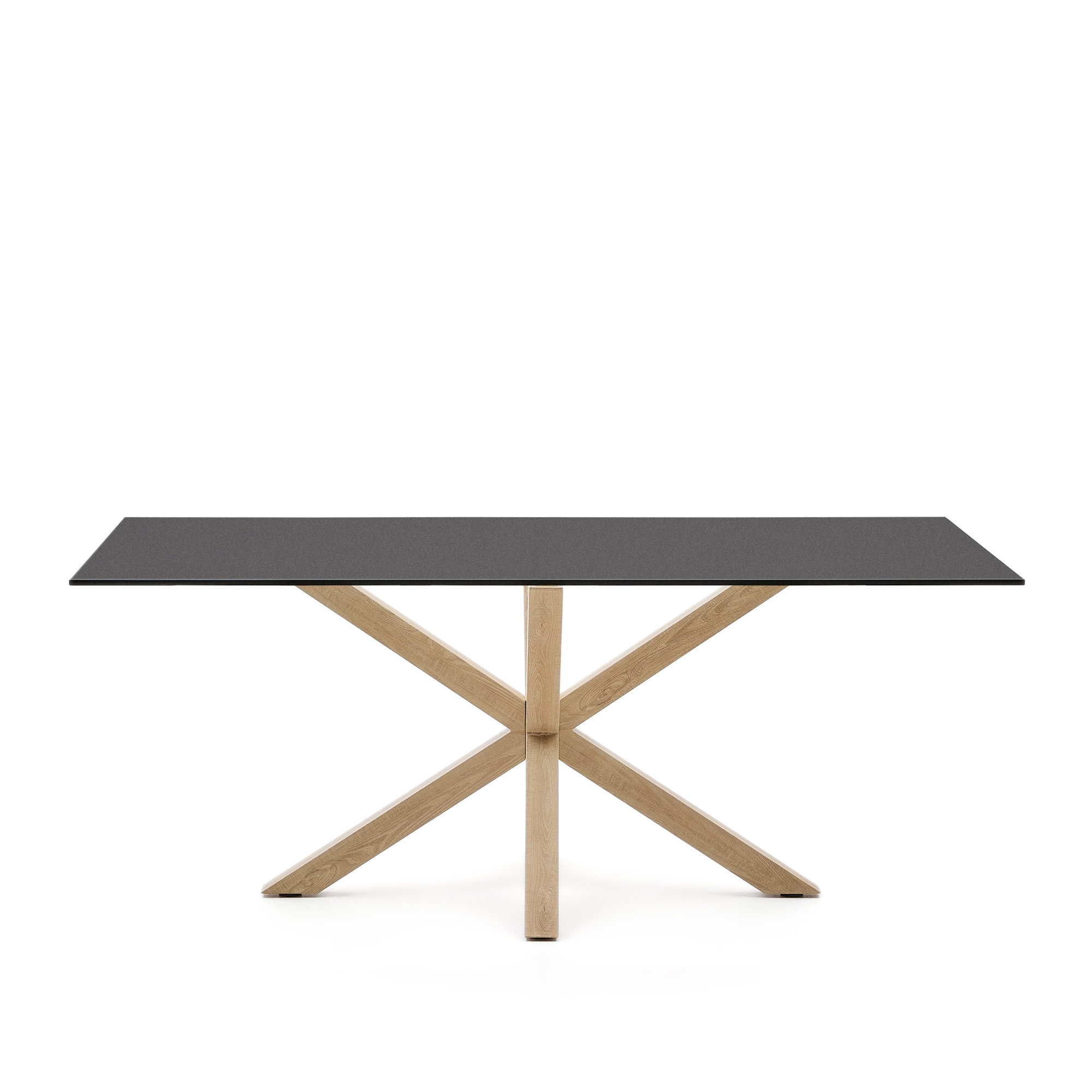 Argo Стол обеденный со стальными ножками Wofect и столешницей из черного стекла 200x100 La Forma (ex Julia Grup)