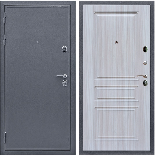 Дверь входная Graf Лондон Антик серебро / МДФ 16 мм ФЛ-243 Сандал белый