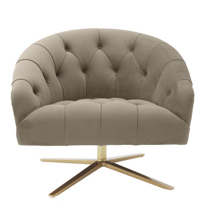 Вращающееся кресло Eichholtz Gardner savona greige velvet 115706