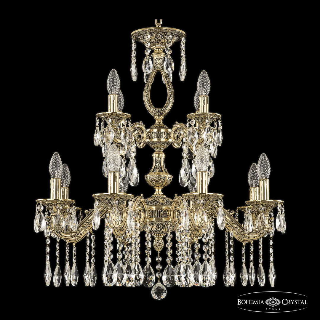 Люстра бронзовая с хрусталём 71302/8+4/210/2d A GB