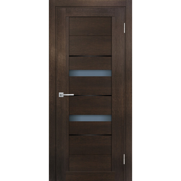 Межкомнатная дверь Graf ТЕХНО-802 графит сатинат, черный лакобель Фреско (2000 х 400)