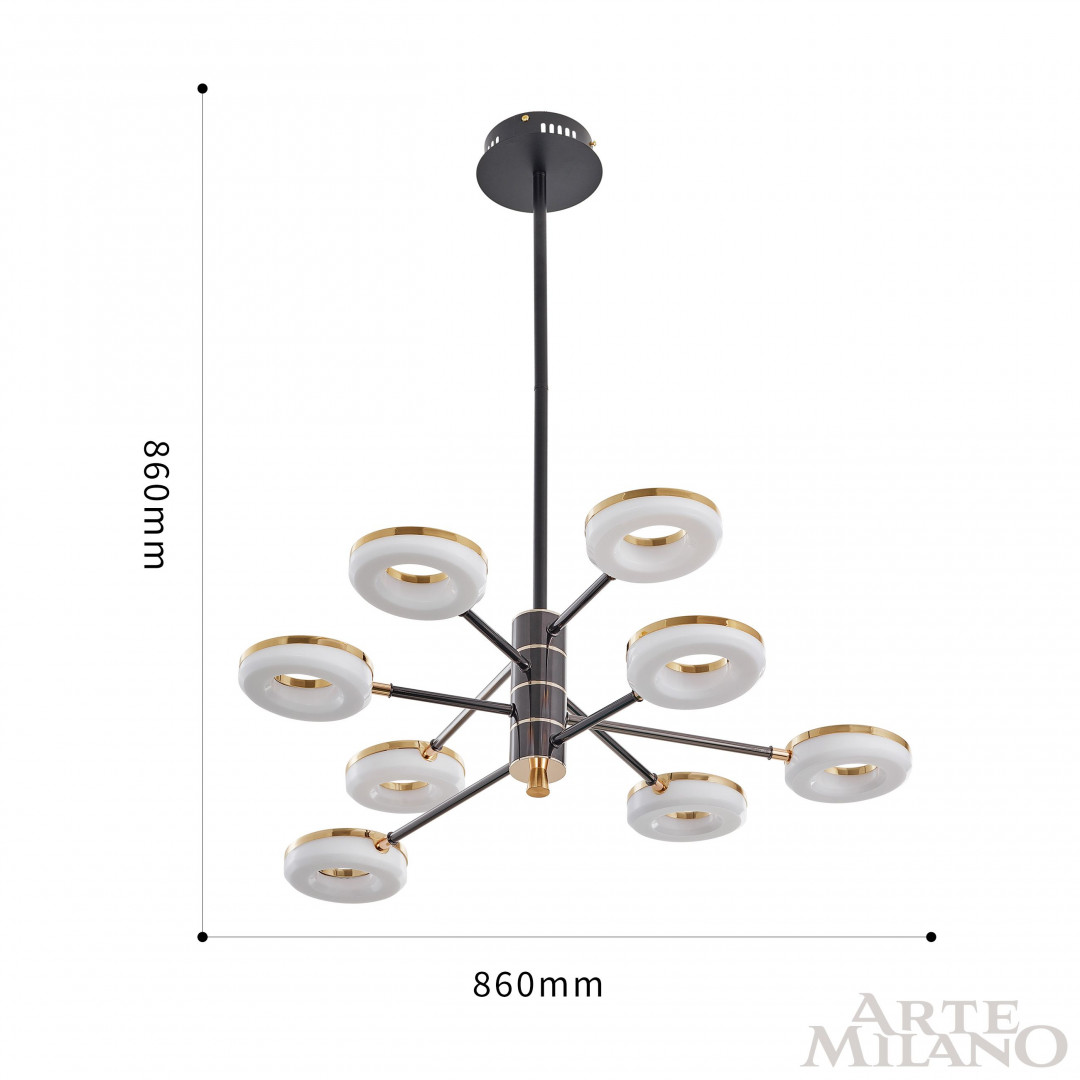 Люстра светодиодная 276699/8 BK/GD Arte Milano