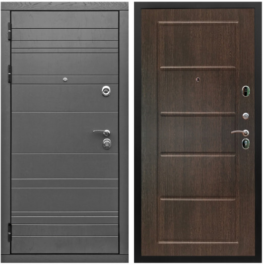 Дверь входная Graf Роял Вуд МДФ 10 мм Роял Вуд графит / МДФ 6 мм ФЛ-39 Венге