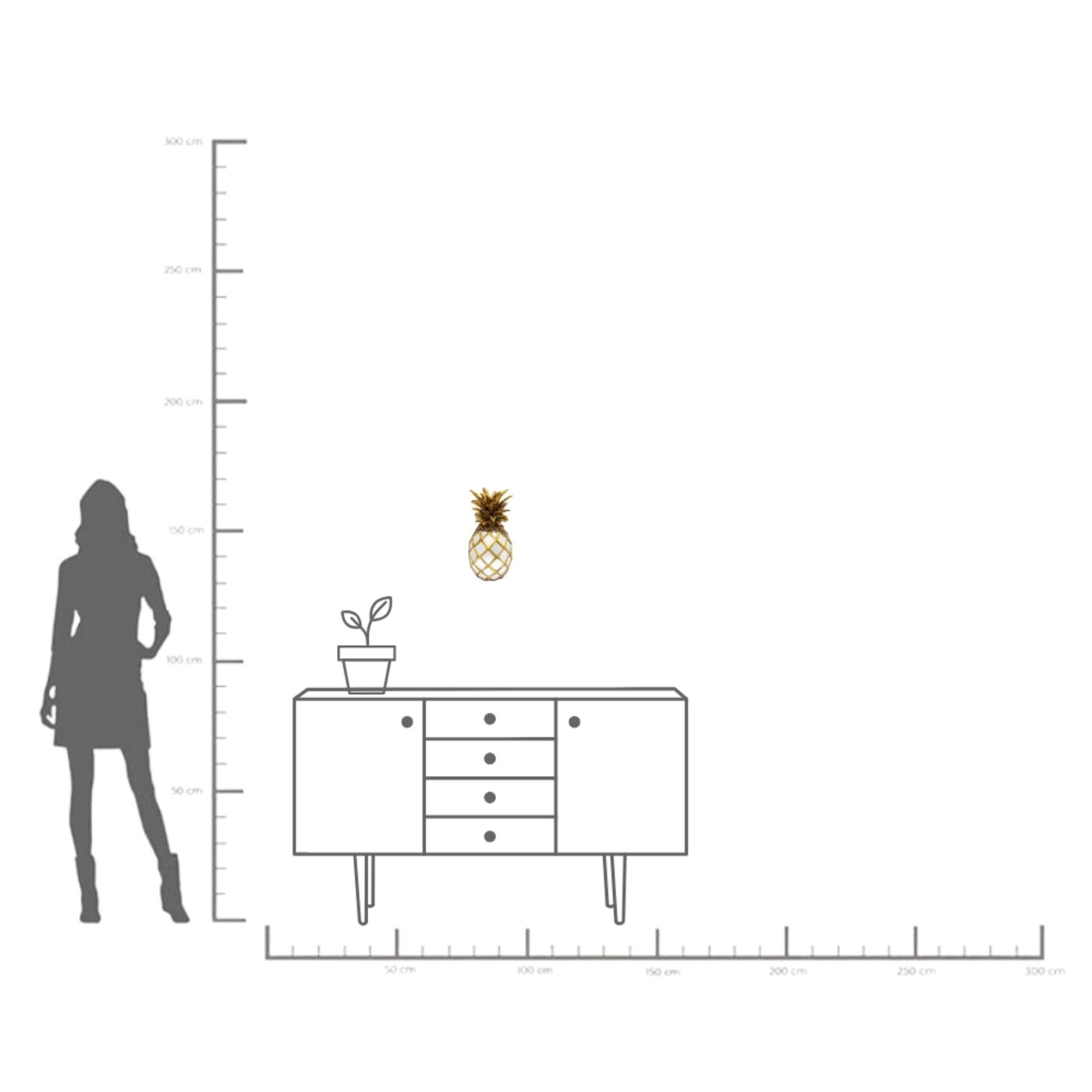 Украшение настенное Pineapple Зеркало 29x35cm KARE 58285