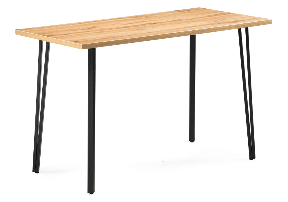 Стол деревянный Woodville Денвер Лофт 120х60х75 25 мм дуб вотан / черный матовый 506942