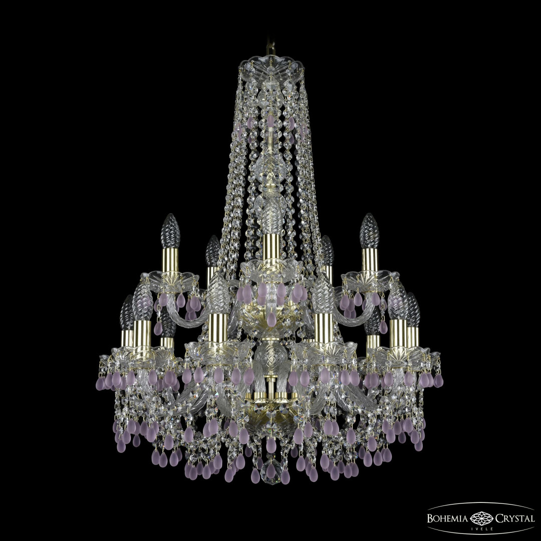 Люстра хрустальная 1410/10+5/195/h-74/2d G V7010 Bohemia Ivele Crystal