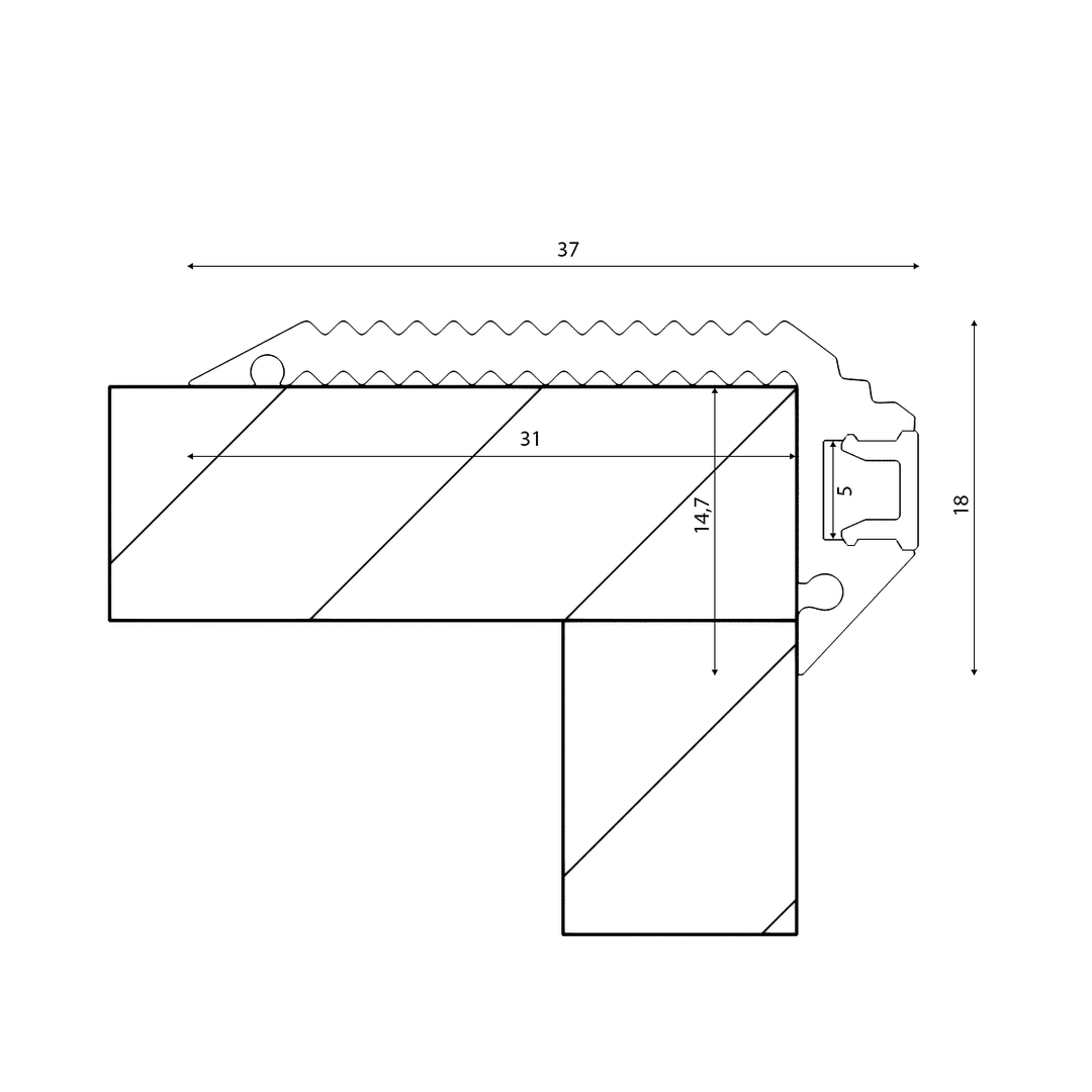 Профиль алюминиевый DesignLed STEP 3819B