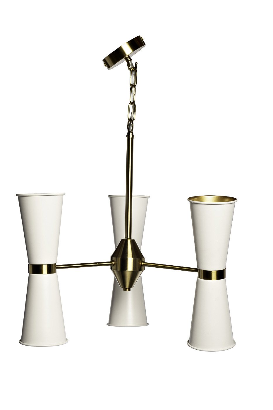 Светильник подвесной с белыми плафонами/латунь Garda Decor 92EL-YG02125-3P