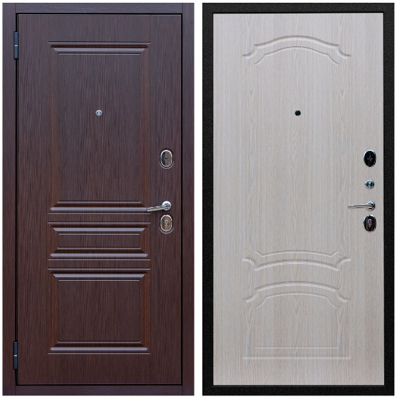 Дверь входная Graf Экстра МДФ 10 мм ФЛ-243 Лиственница шоколад / МДФ 6мм ФЛ-140 Дуб беленый