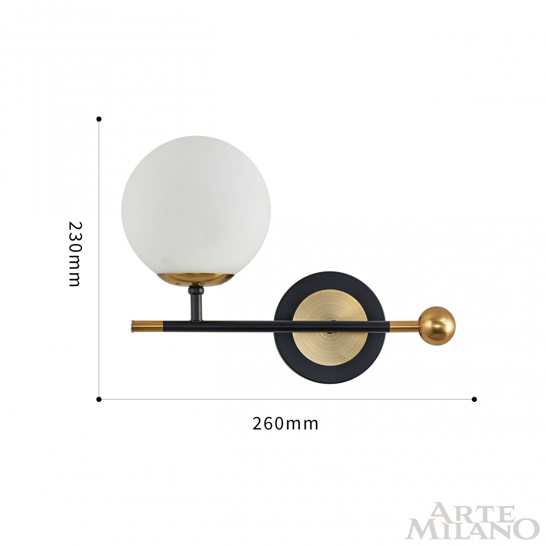 Бра 272808/1B BK/GD Arte Milano