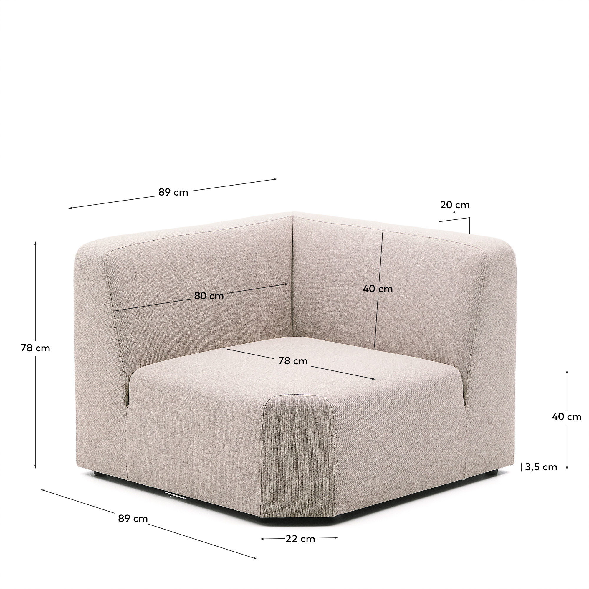 Угловой модульный диван Neom бежевого цвета 75 см La Forma (ex Julia Grup)