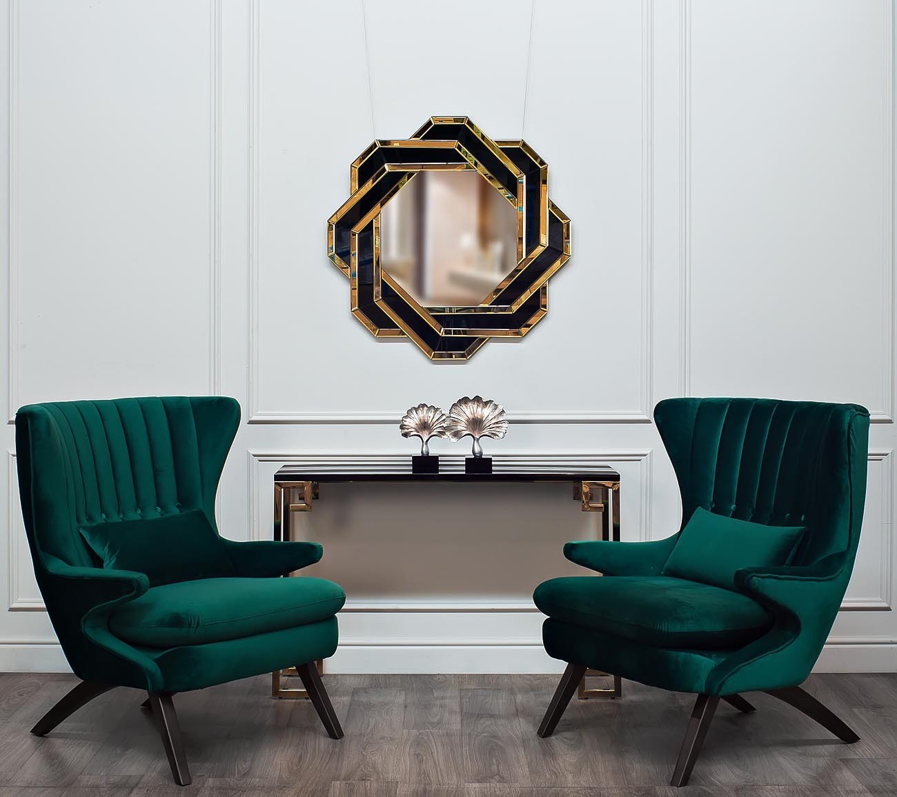 Кресло зеленое велюровое Garda Decor DY-733