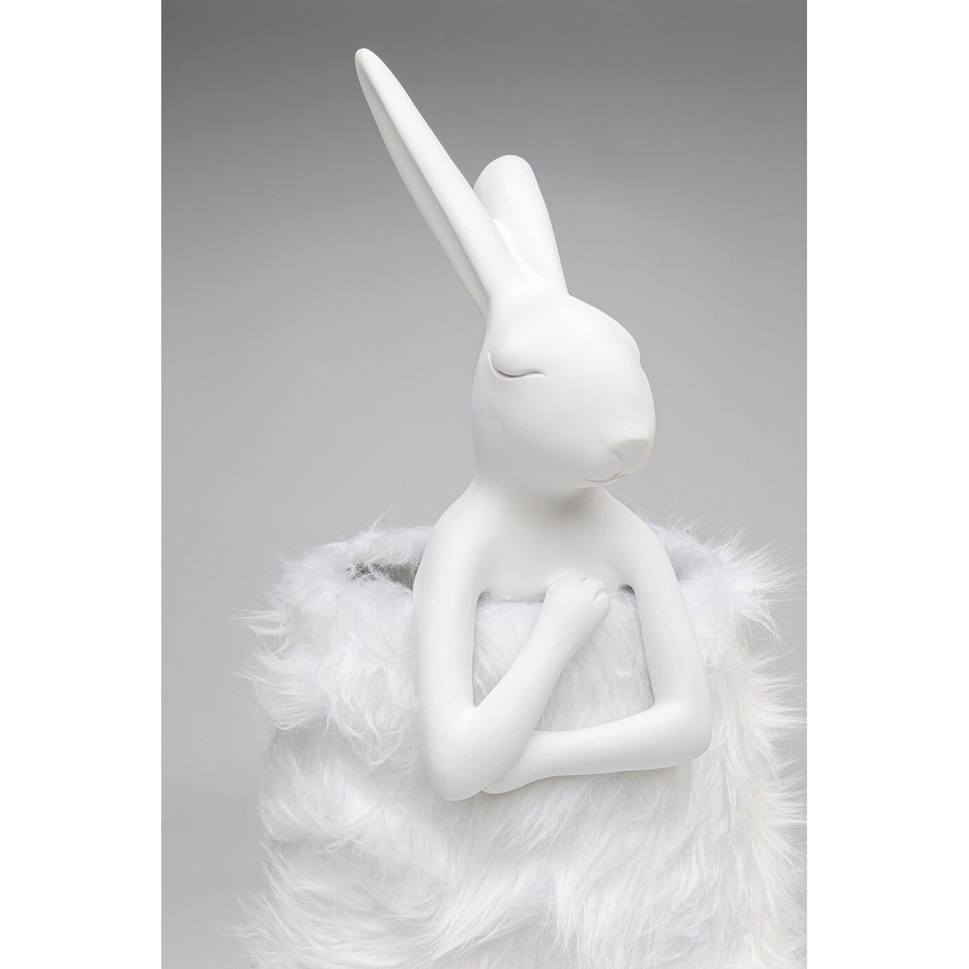 Светильник настольный Animal Rabbit Fur White/Silver 68cm KARE 56670