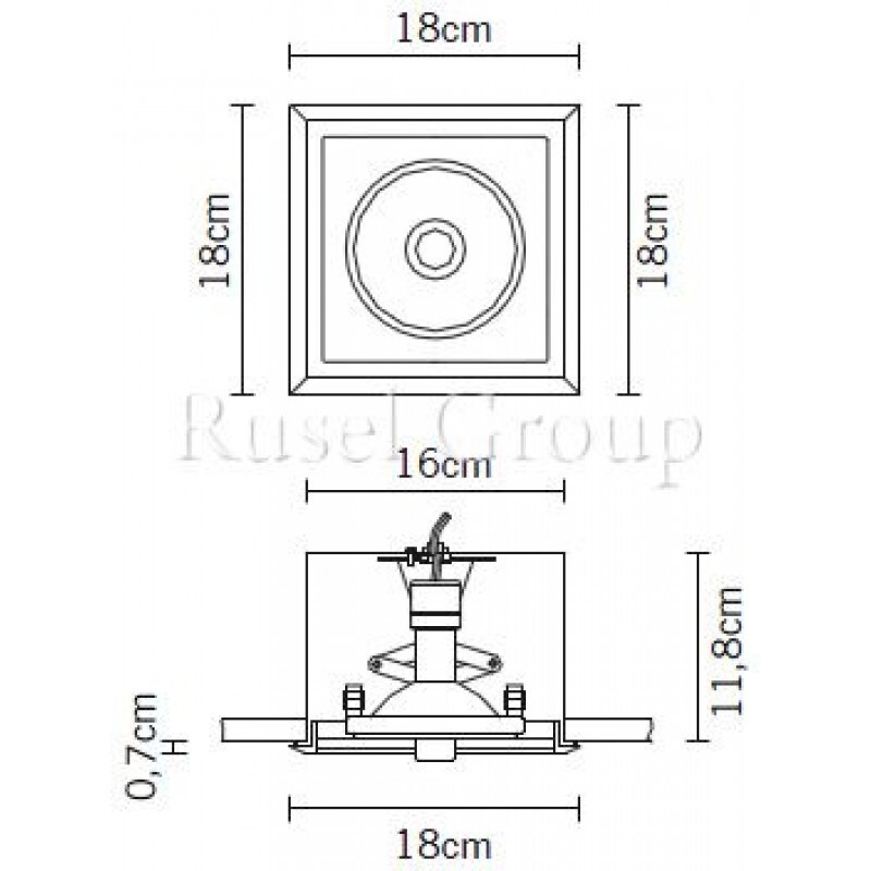 Встраиваемый светильник Fabbian Plano D90 F07 15