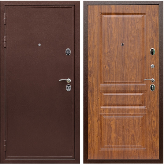 Дверь входная Graf Престиж Антик медь / МДФ 16 мм ФЛ-243 Мореная береза