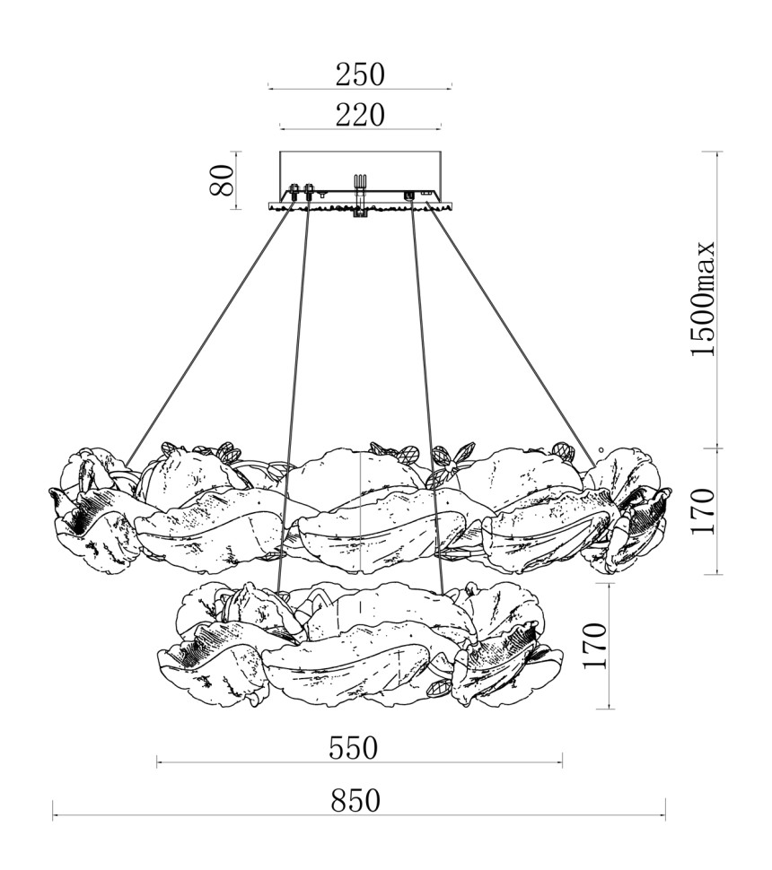 Люстра подвесная Fluorite FL1182-20P