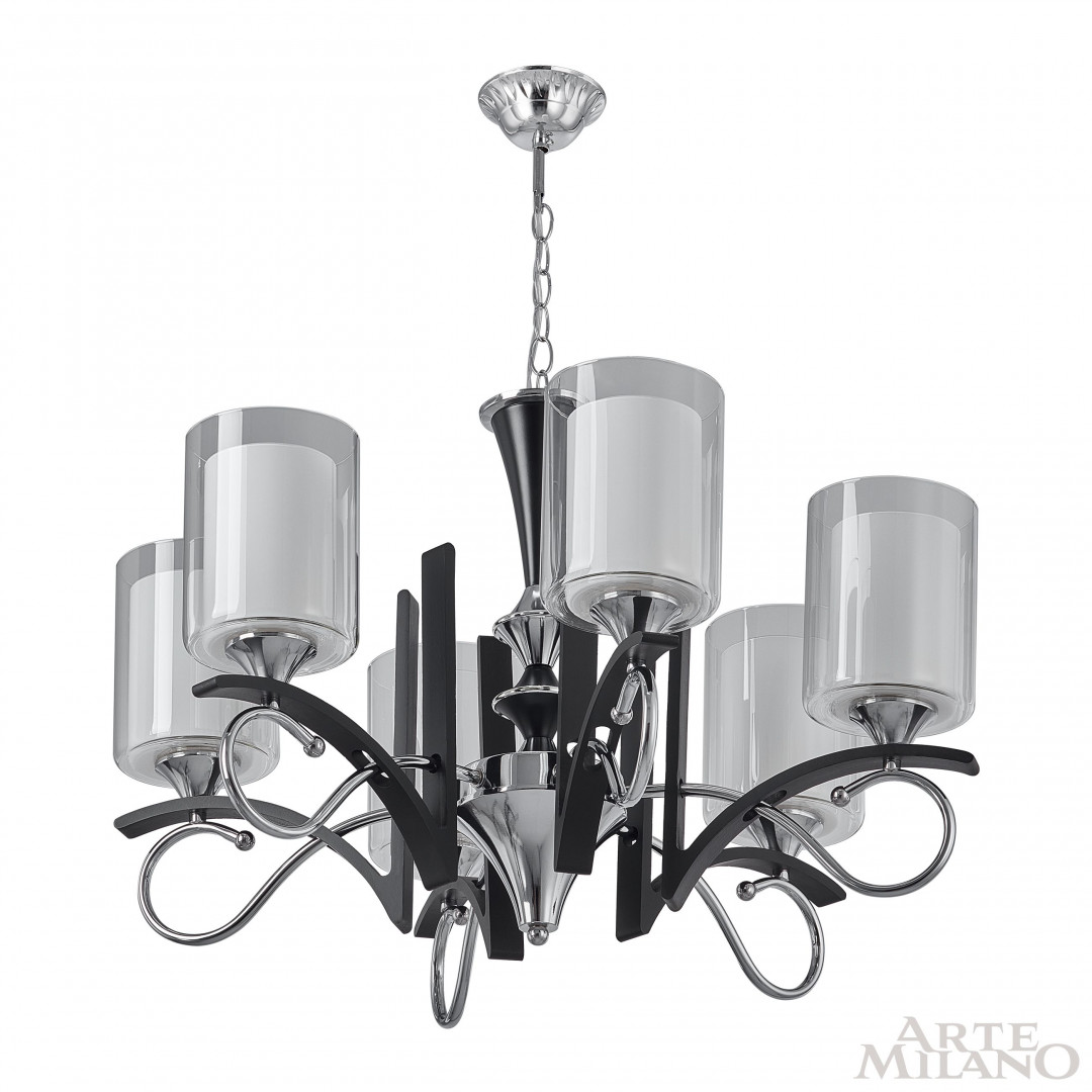 Люстра подвесная с плафонами 309167/6 Bk/Ni Arte Milano