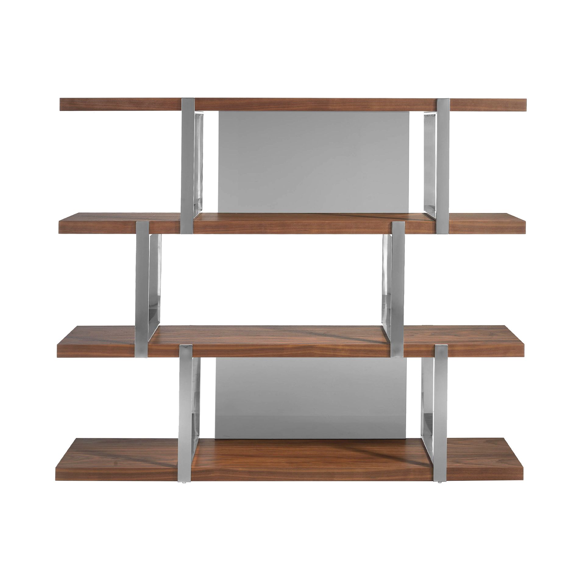 Стеллаж MQ2001SF /3136 ореховое дерево с полками из черного стекла Angel Cerda