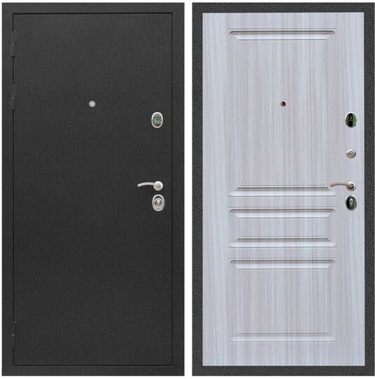 Дверь входная Graf Люкс ТП-70 Черный крокодил / МДФ 16 мм ФЛ-243 Сандал белый