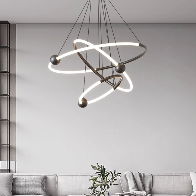 Кольцевые люстры и светильники ECLIPTICA Black by ImperiumLoft