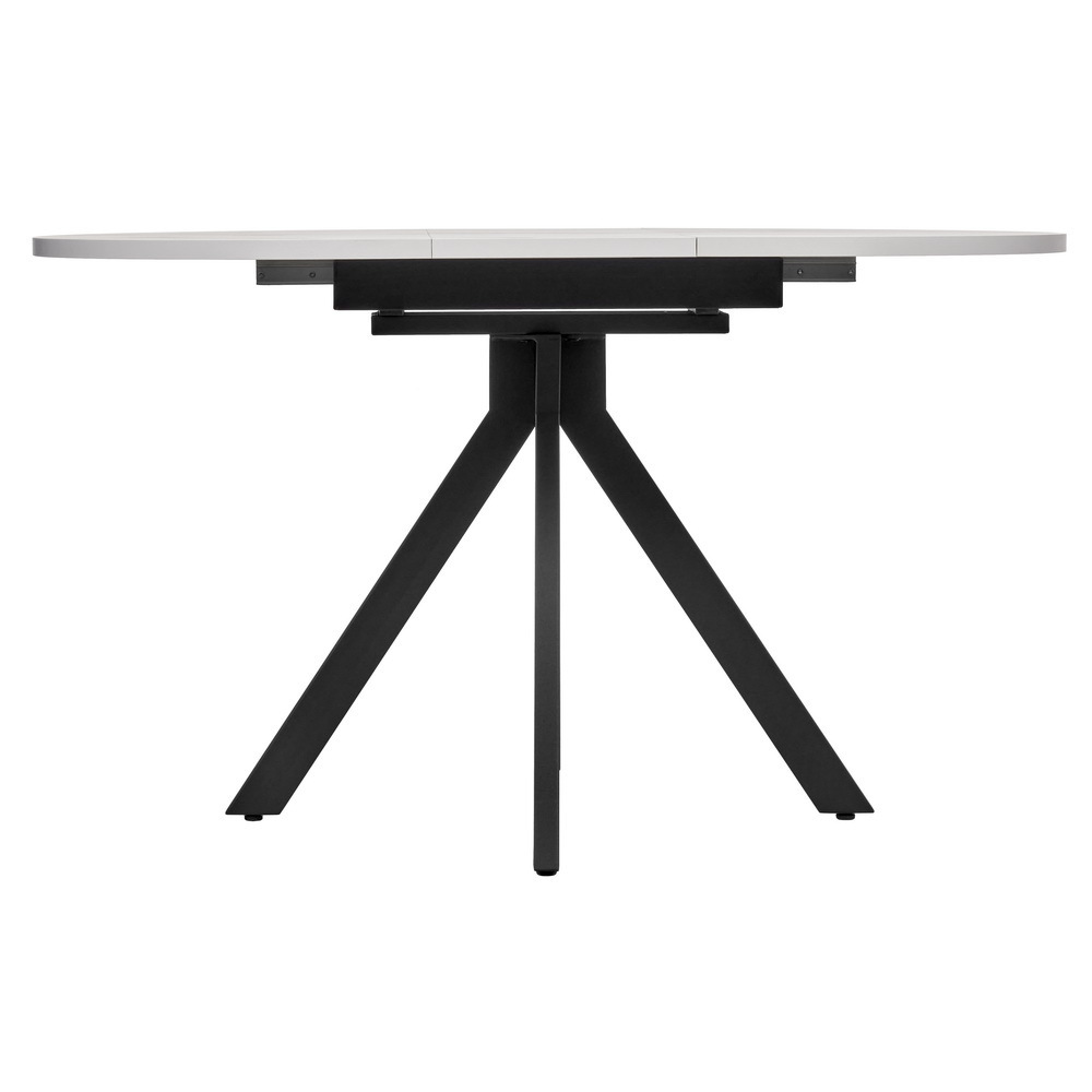 Стол Rudolf круглый раскладной 100-130x100x75см, белый мрамор, чёрный Bradex Home RF 0417