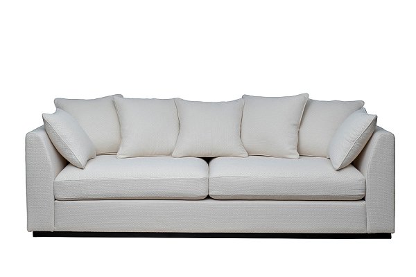 Диван треестный рогожка кремовый Garda Decor ROBERTO-250-BOTEGA SVBEG