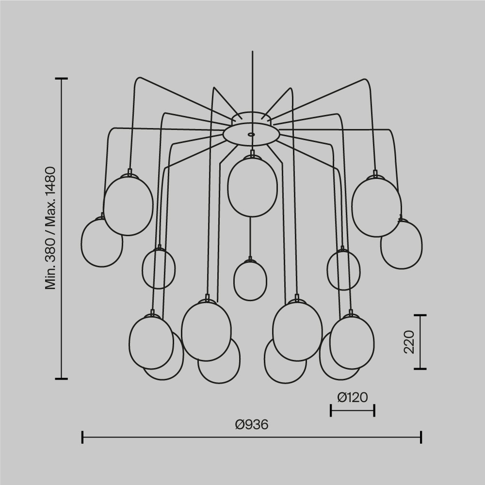 Подвесной светильник Maytoni MOD176PL-16G