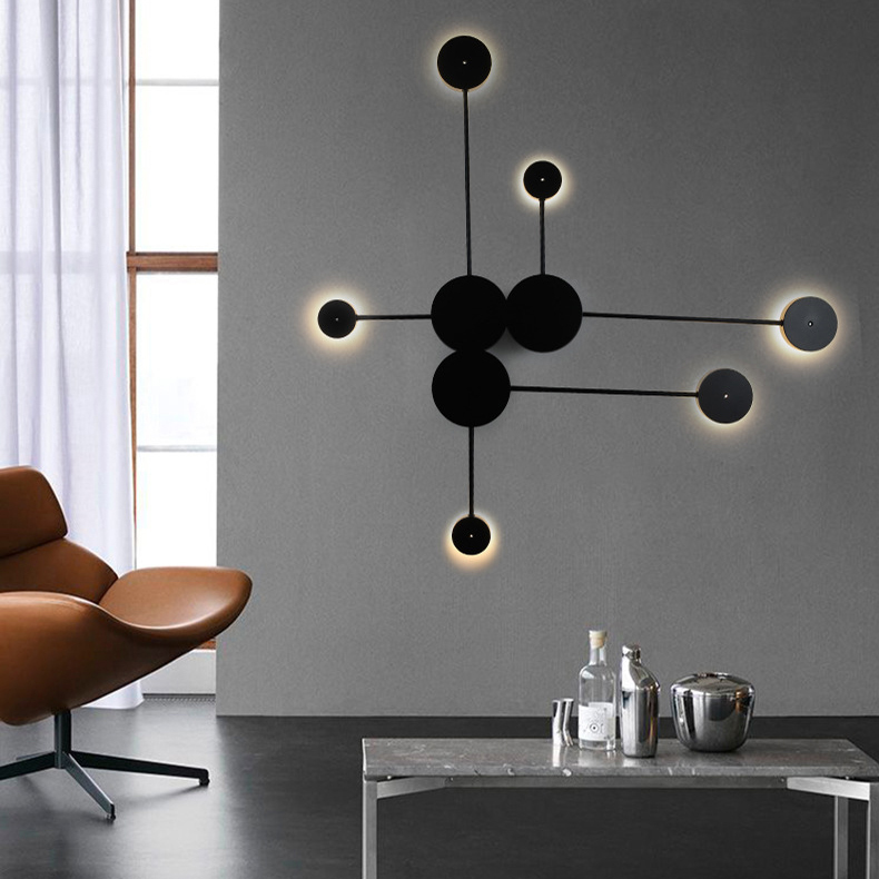Бра Pin Wall Light 6 Black by ImperiumLoft