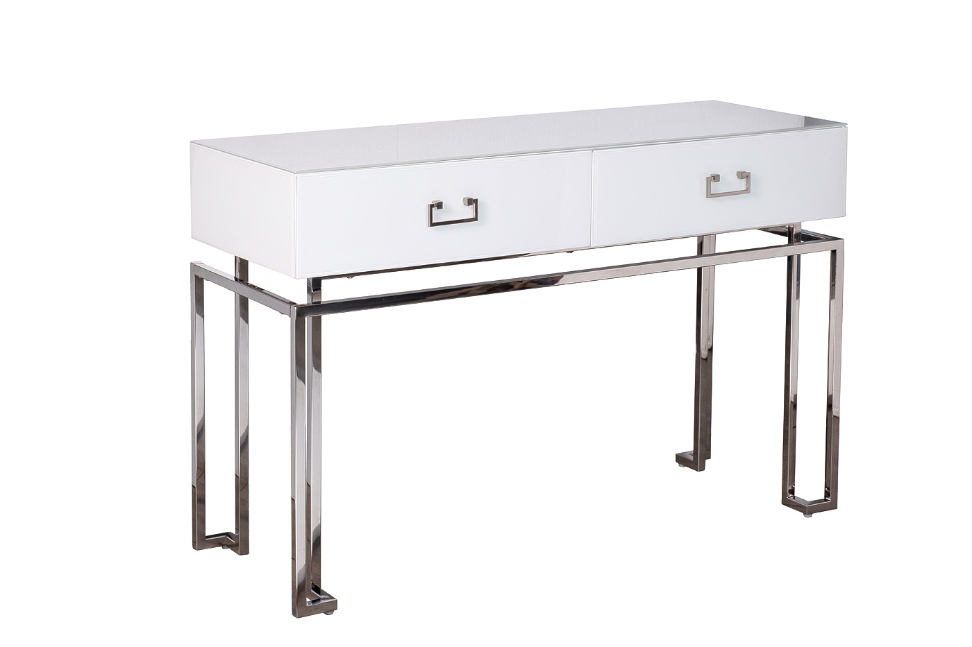 Консоль с ящиками белая/хром Garda Decor KFG070-NI