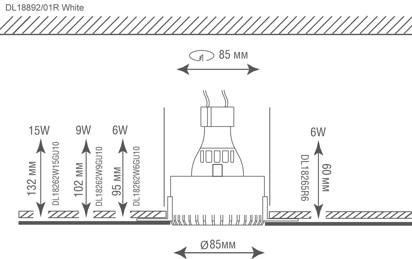Встраиваемый светодиодный светильник под сменную лампу Donolux DL18892/01R White